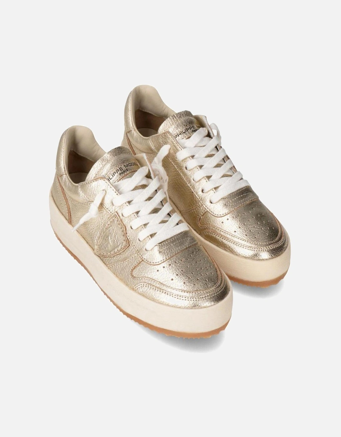 Tropez Metallic Leather Sneakers Women - Gold