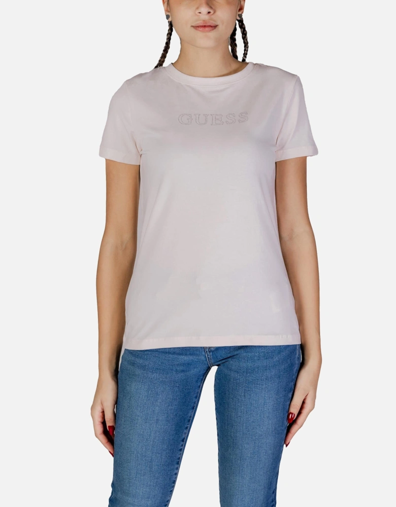 Round Neck Short Sleeve T-Shirt Women - Pink Shirts