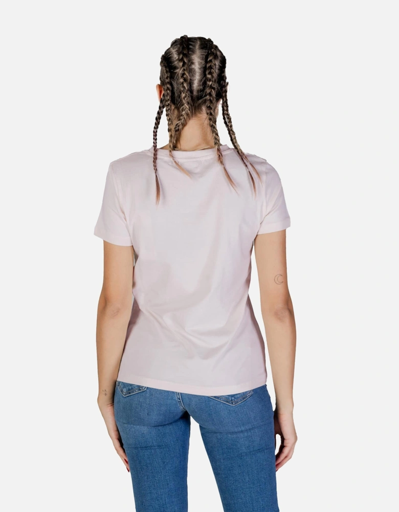 Round Neck Short Sleeve T-Shirt Women - Pink Shirts