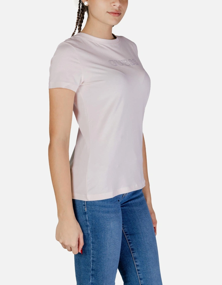 Round Neck Short Sleeve T-Shirt Women - Pink Shirts