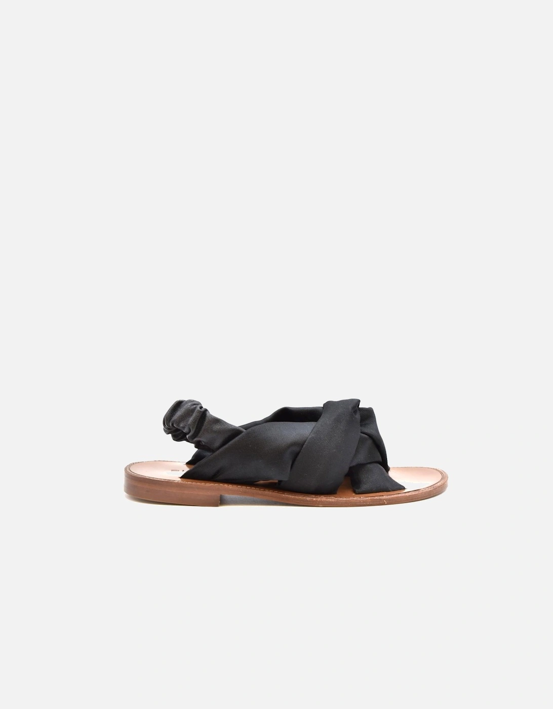 Plain Pattern Leather Lined Synthetic Sole Sandals Women - Black, 4 of 3