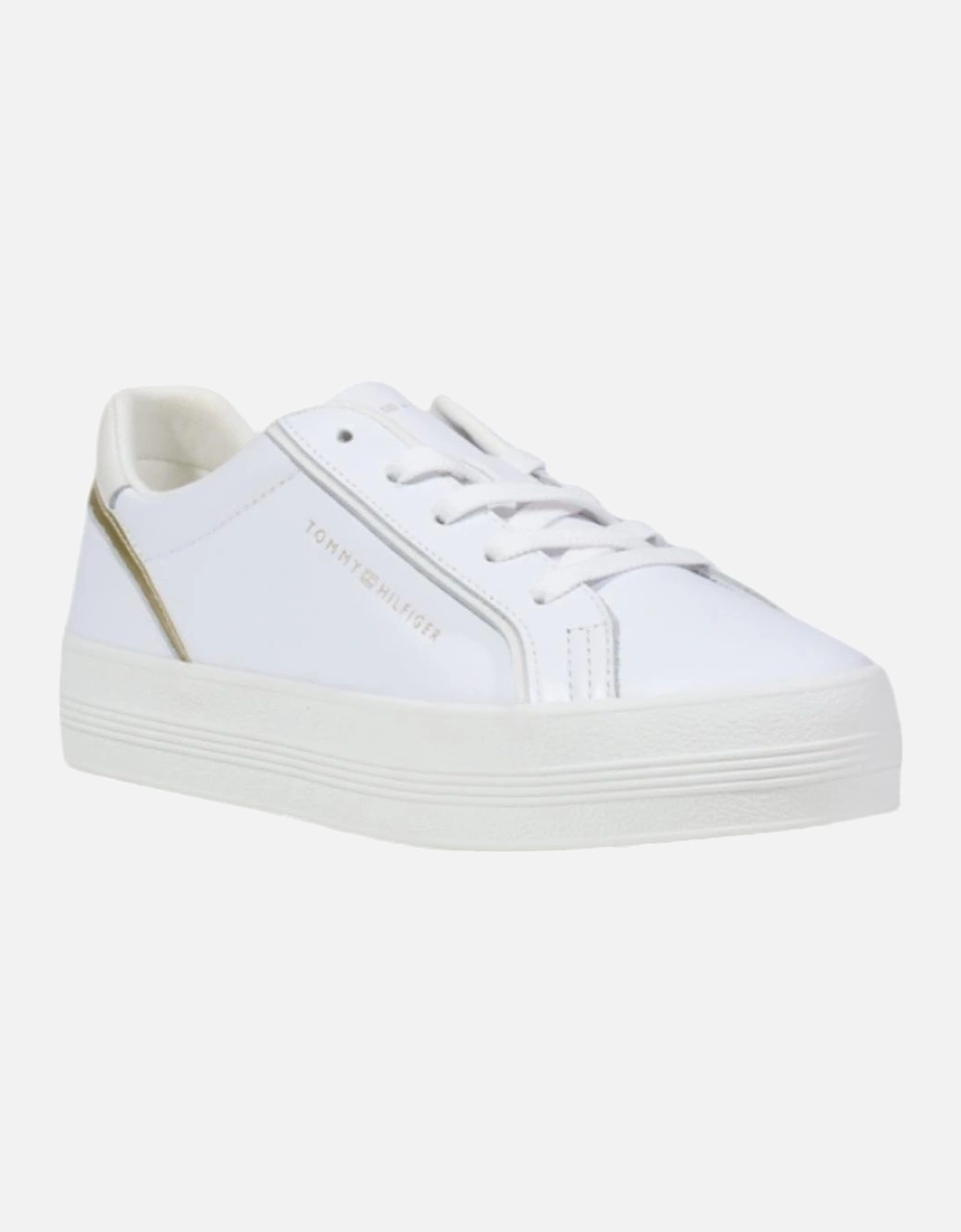 Leather Lace-Up Sneakers Women - White