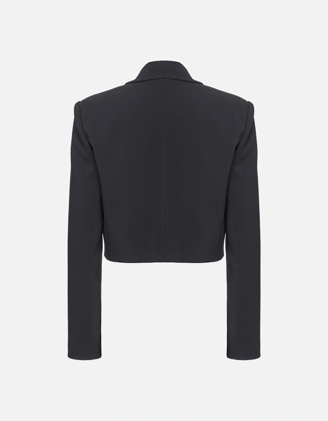 Lapel Collar Long Sleeve Blazer Women - Black