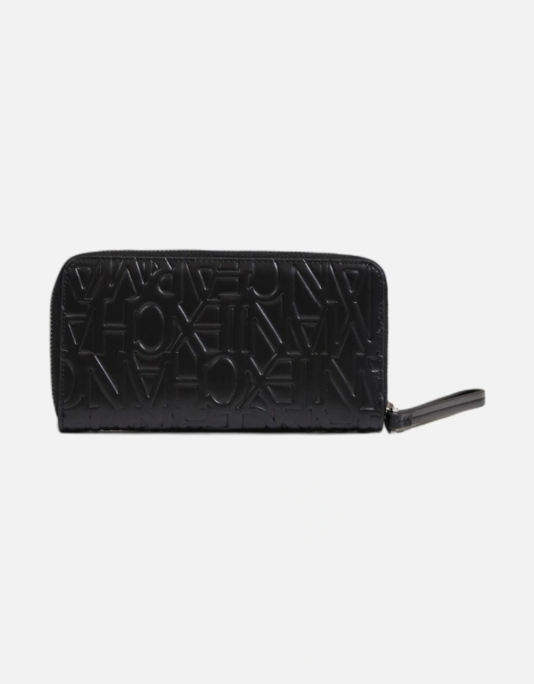 Embossed Logo ZipAround Wallet Women - Black
