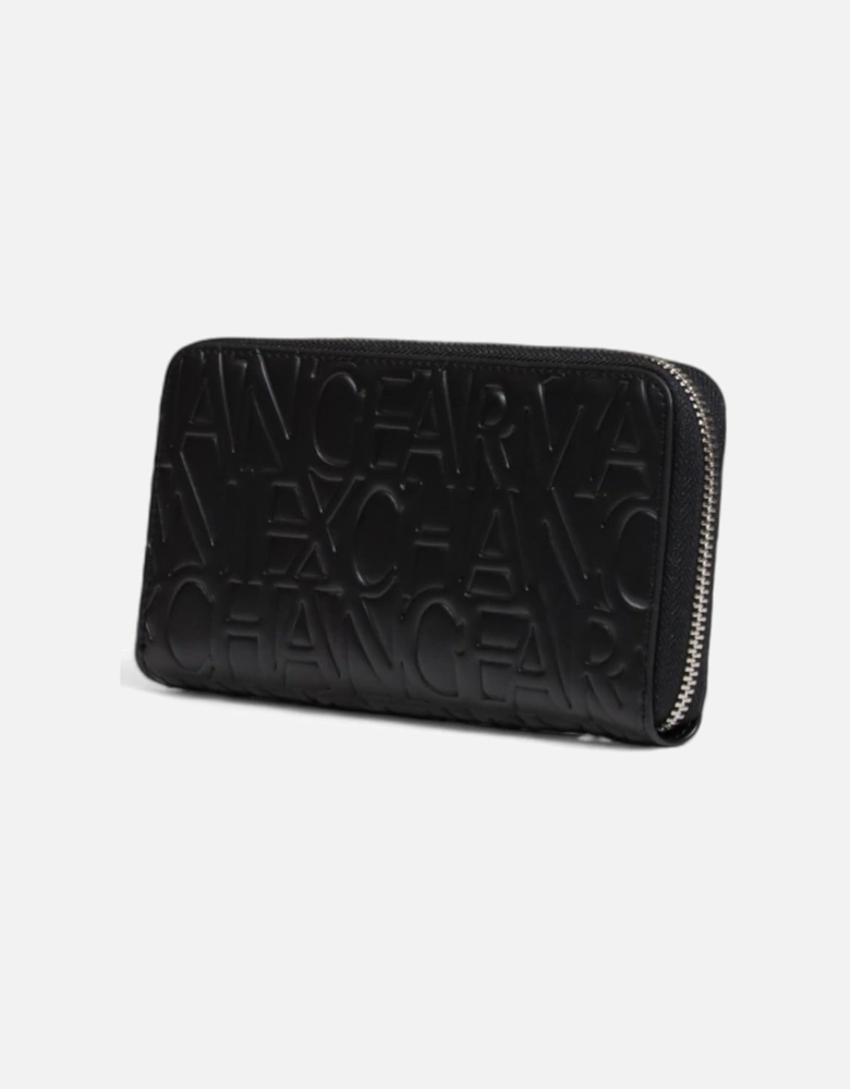 Embossed Logo ZipAround Wallet Women - Black