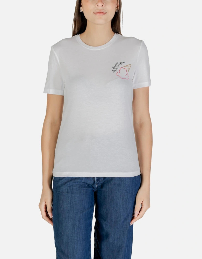 Printed Organic Cotton Short Sleeve T-shirt Women - White Shirts