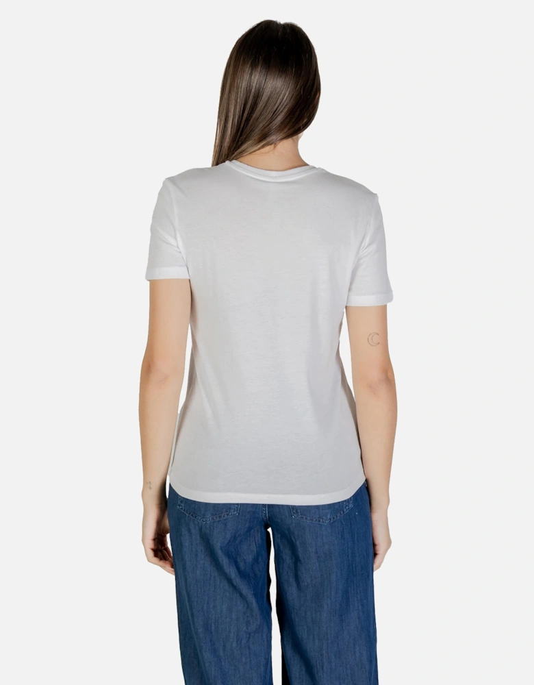Printed Organic Cotton Short Sleeve T-shirt Women - White Shirts