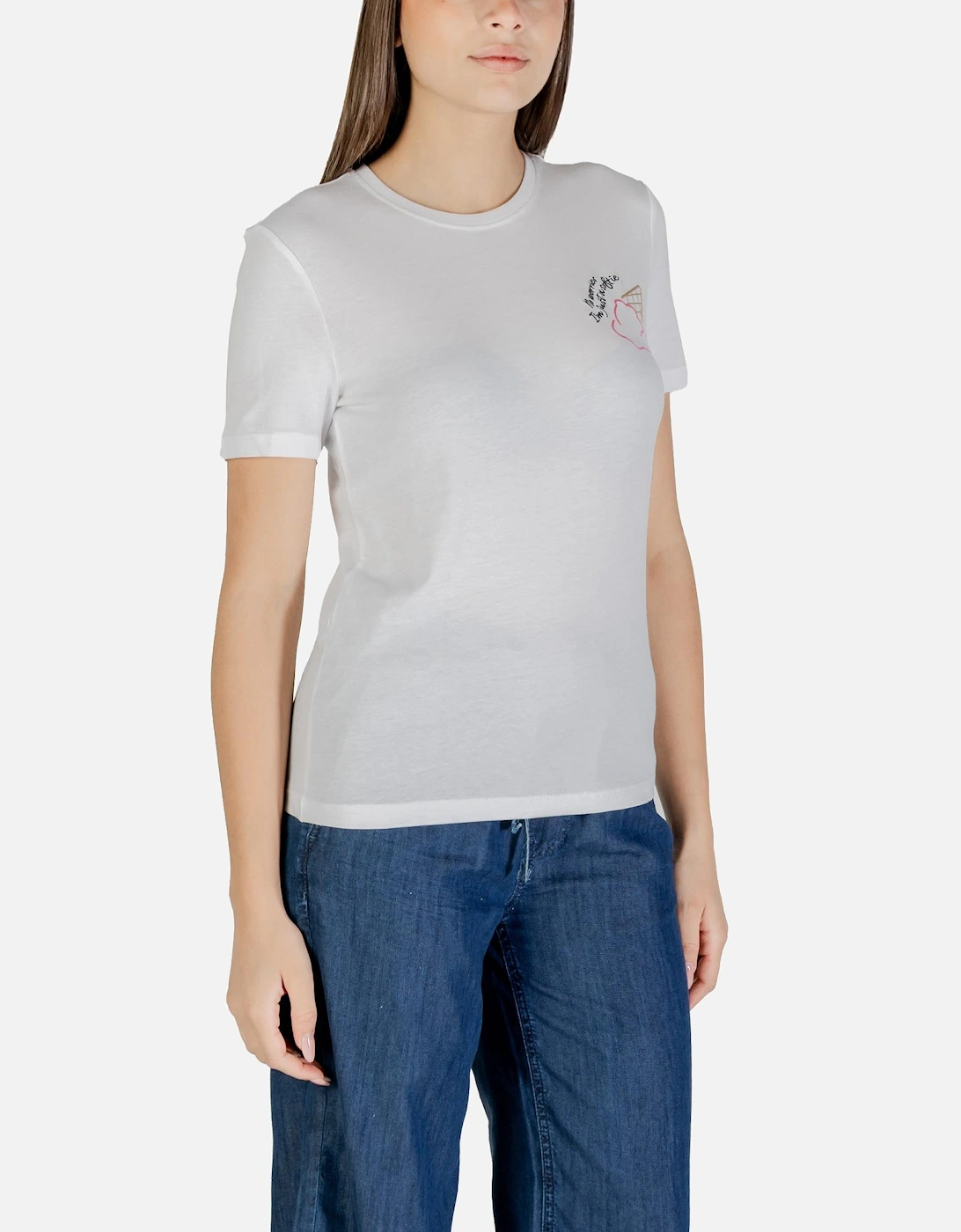 Printed Organic Cotton Short Sleeve T-shirt Women - White Shirts