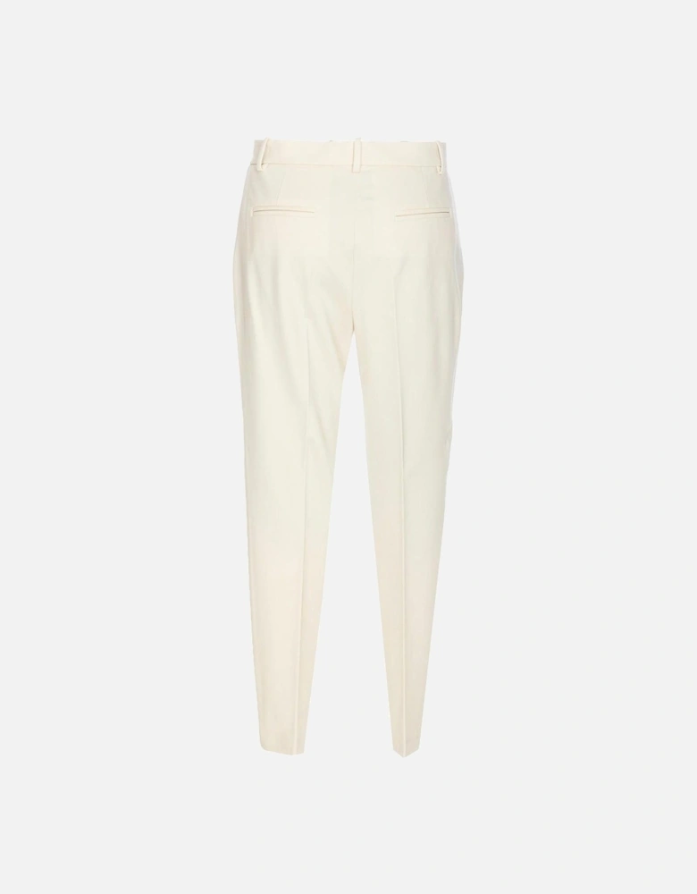 Plain Pattern Zip and Button Trousers Women - Light Blue