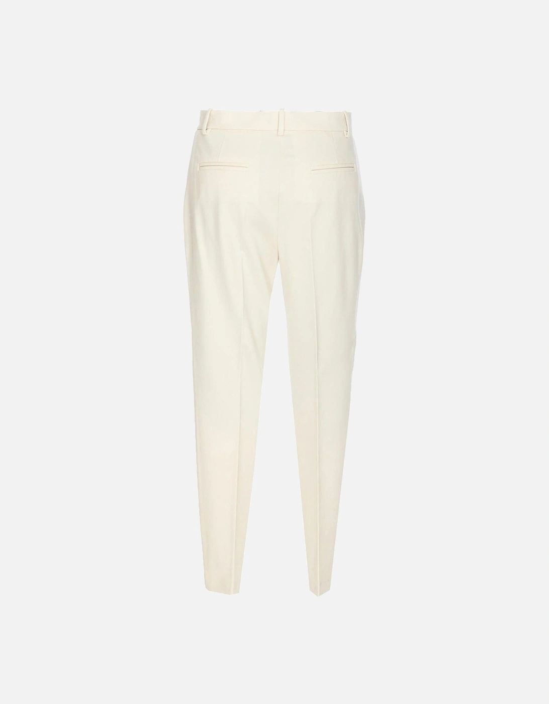 Plain Pattern Zip and Button Trousers Women - Light Blue