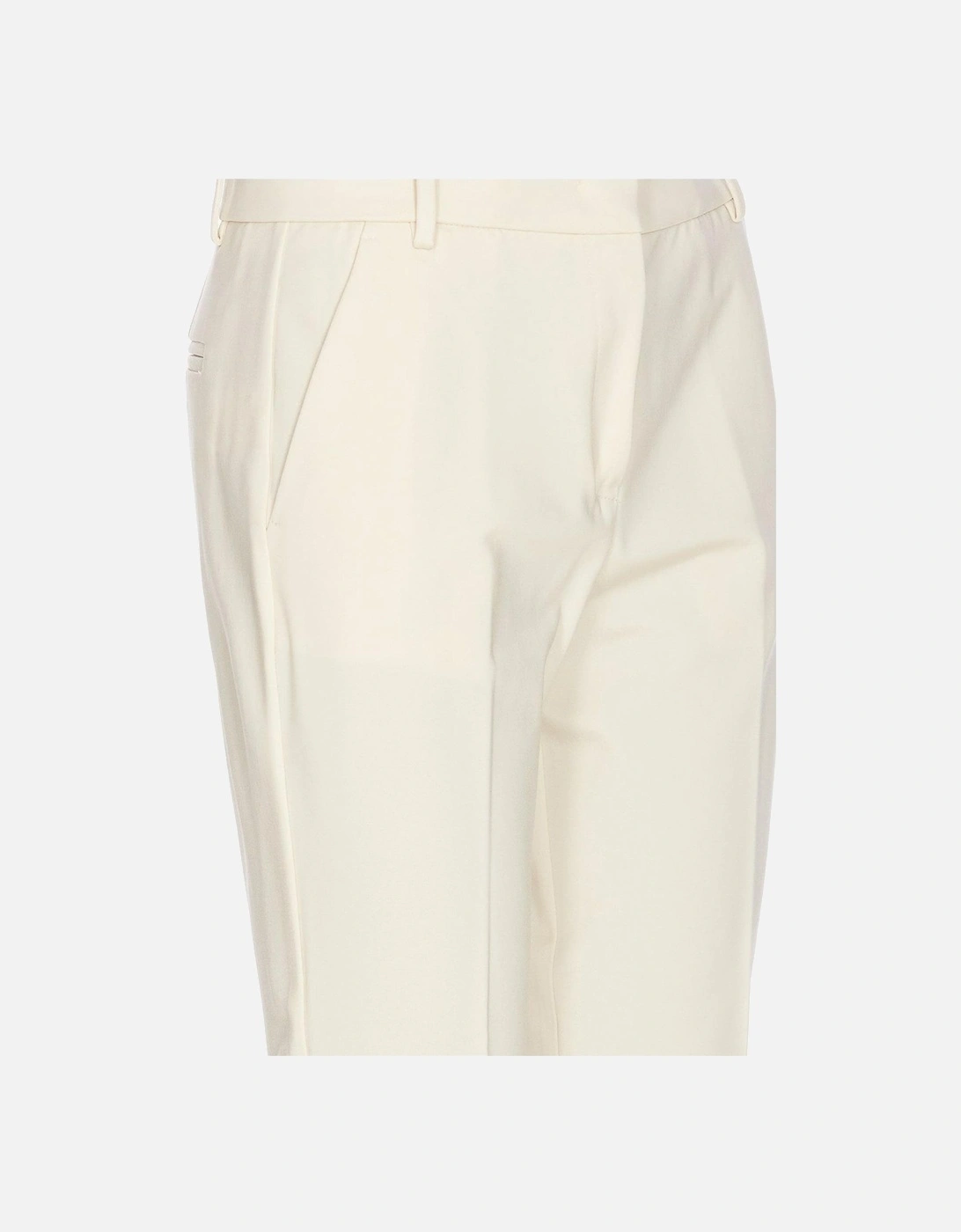 Plain Pattern Zip and Button Trousers Women - Light Blue