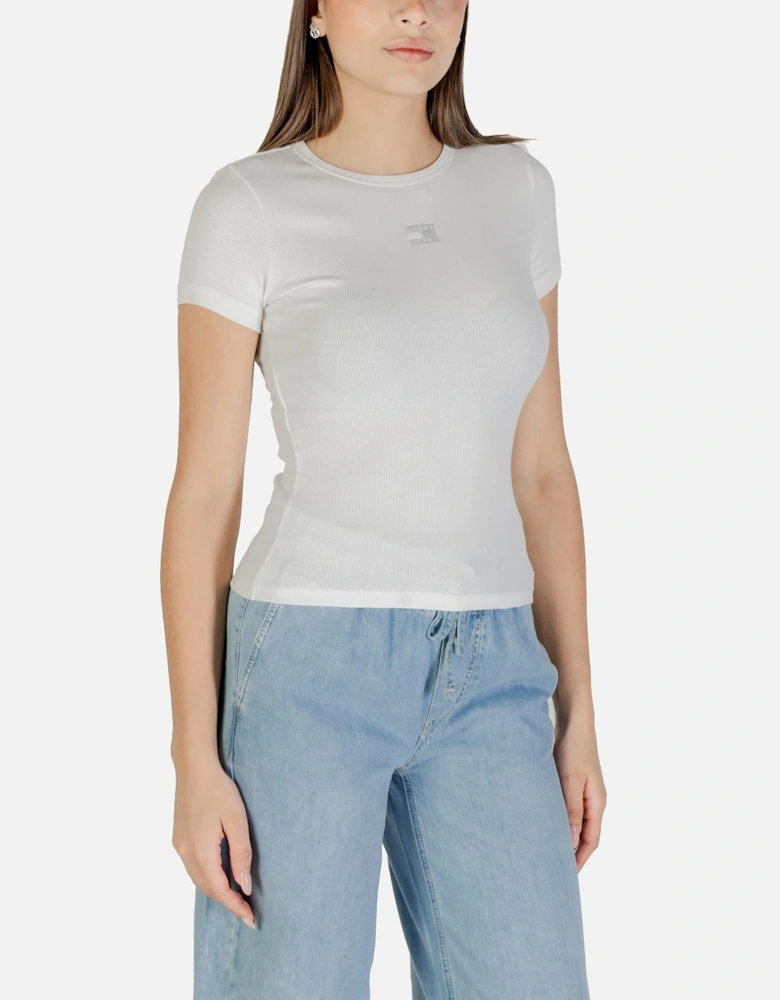 Round Neck Short Sleeve T-shirt Women - Beige Shirts
