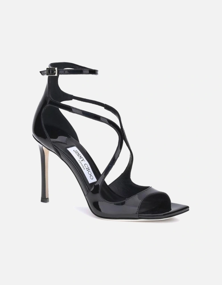 Azia Patent Leather Crossed Strap Sandals Women - Black