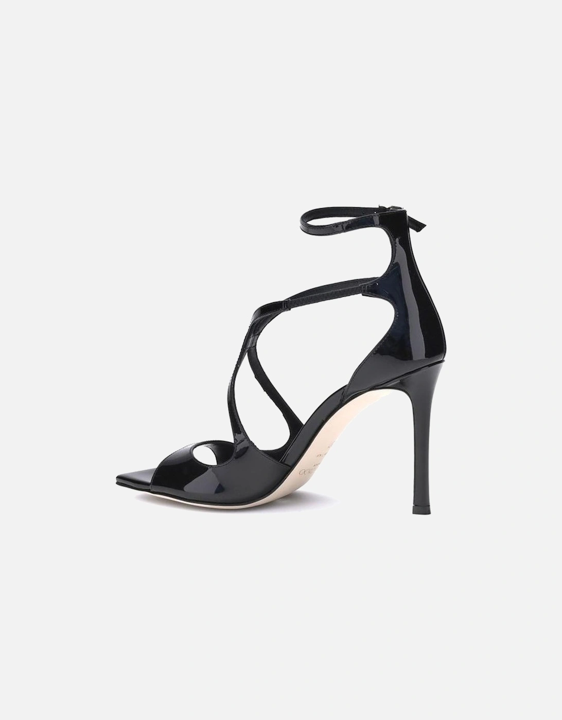 Azia Patent Leather Crossed Strap Sandals Women - Black