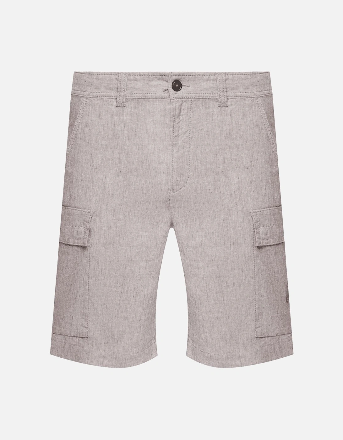Sisla-9 Patch Logo Linen Grey Cargo Shorts, 5 of 4