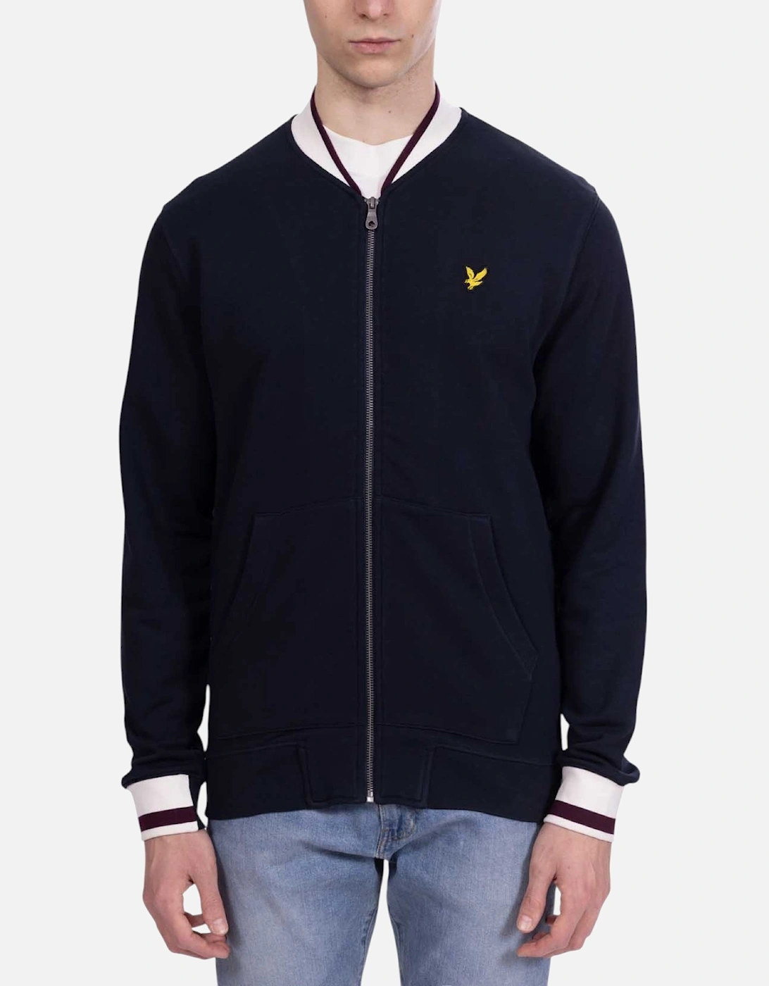 Lyle & Scott Mens Summer Sweatshirt Half Tipped Jersey Casual Cotton Full Zip, 10 of 9