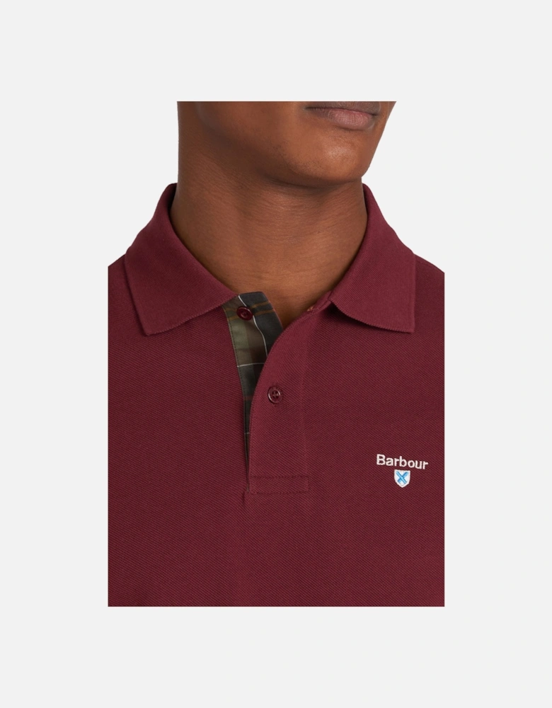 Tartan Pique Polo Shirt Ruby