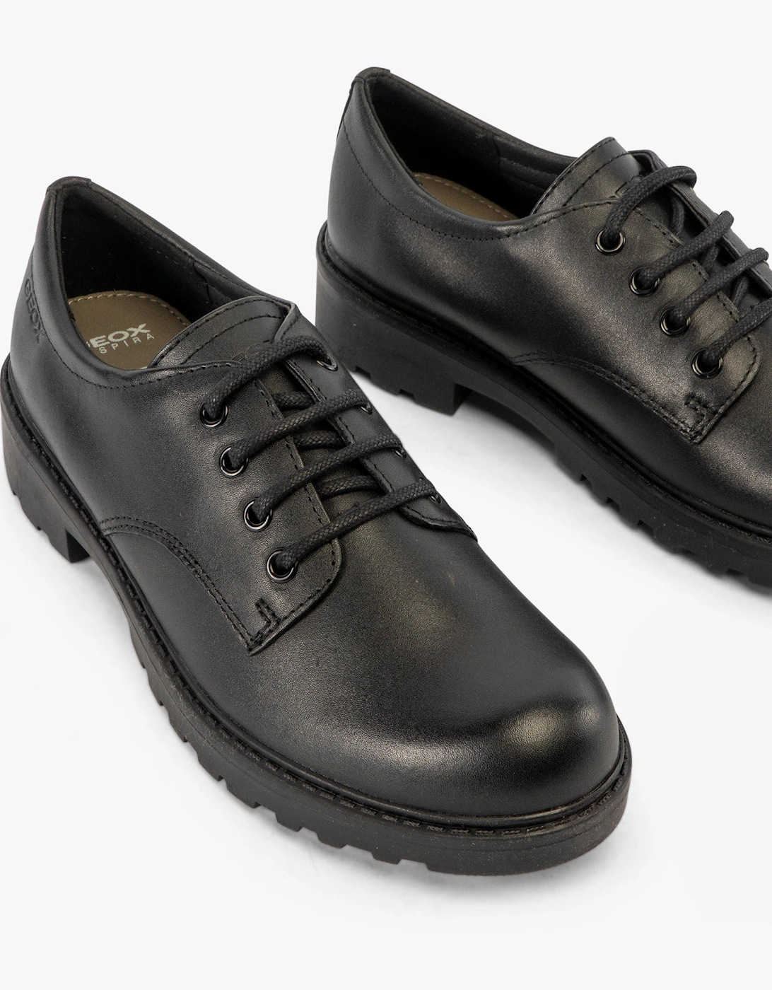 CASEY G C Girls Leather Lace Up School Shoes Black, 7 of 6