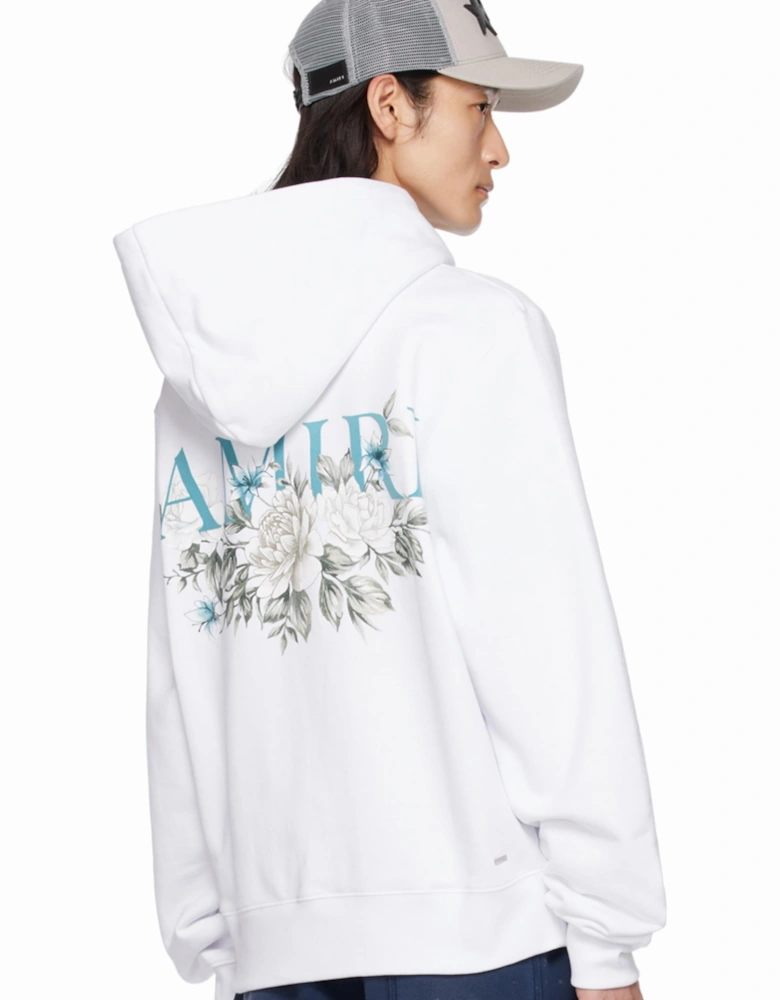 FLORAL HOODIE WHITE