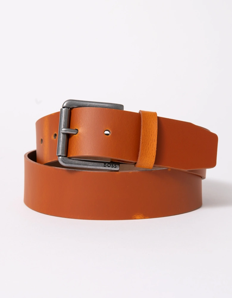 BOSS Orange Joris Mens Italian Leather Belt with Engraved Buckle