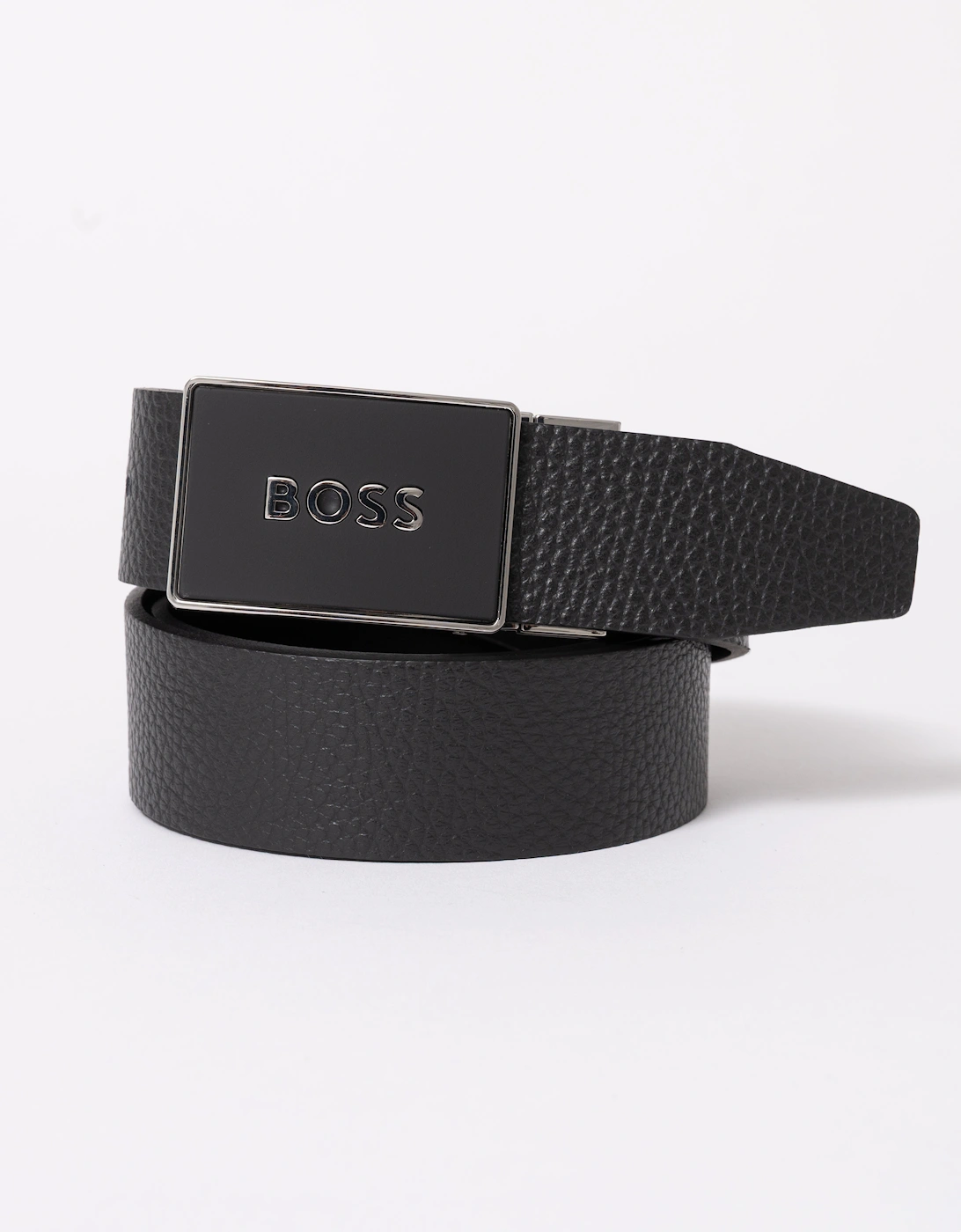 BOSS Orange Icon-M Mens Leather Belt - Black 001, 2 of 1