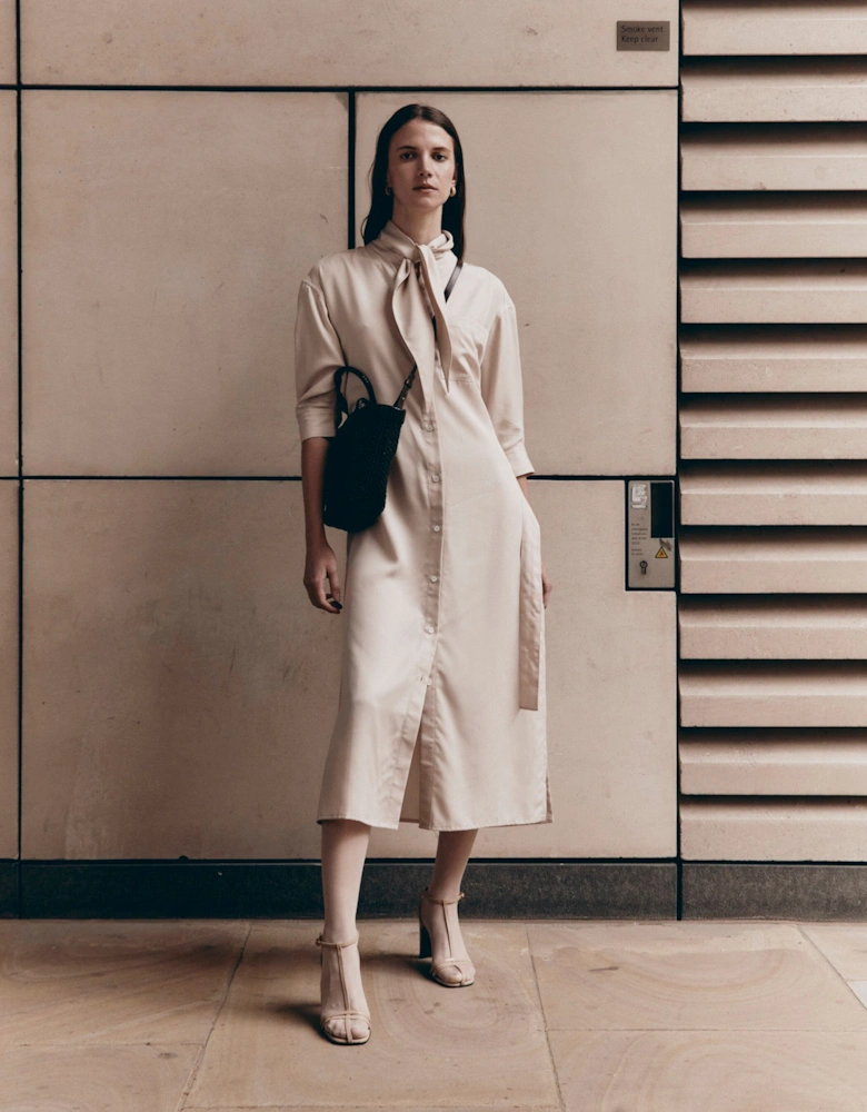 Argyl Dress in Enoki Mushroom
