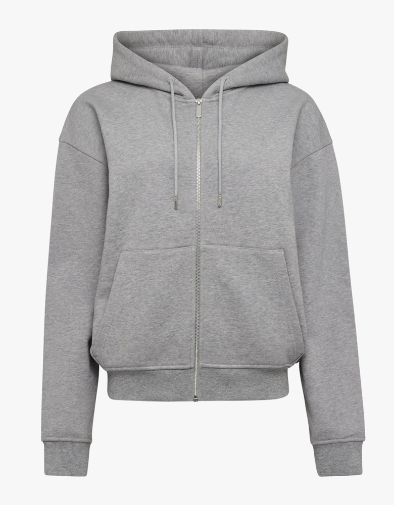 Signature Zip Hoodie in Grey Marl