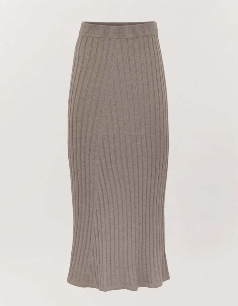 Maia Rib Skirt in Brown Marl