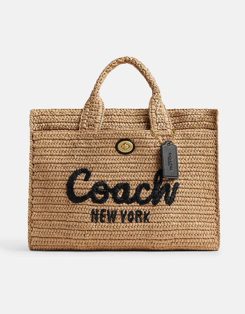 Women's Straw Cargo Tote - Natural