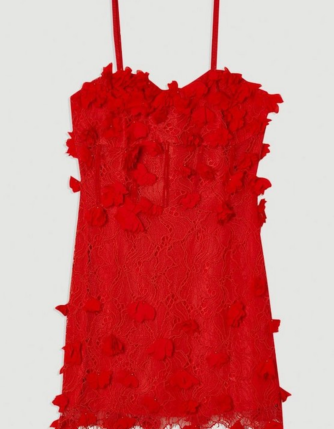 Petite Applique Lace Corset Woven Mini Dress