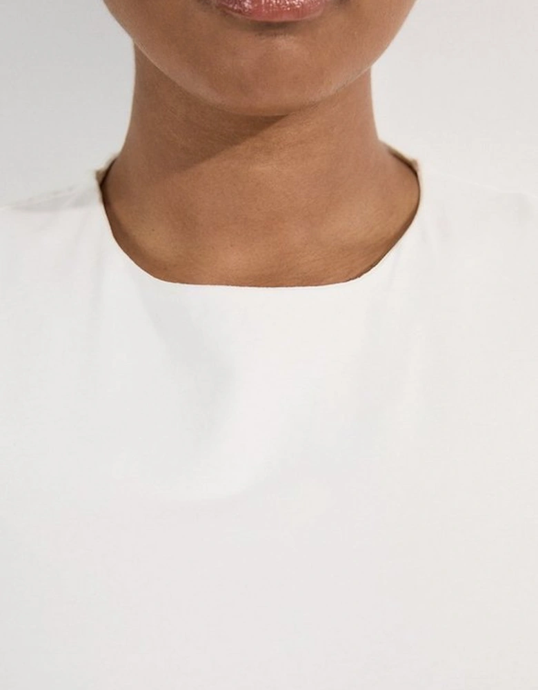 Plus Size Stretch Cotton Crew Neck Long Sleeve Top