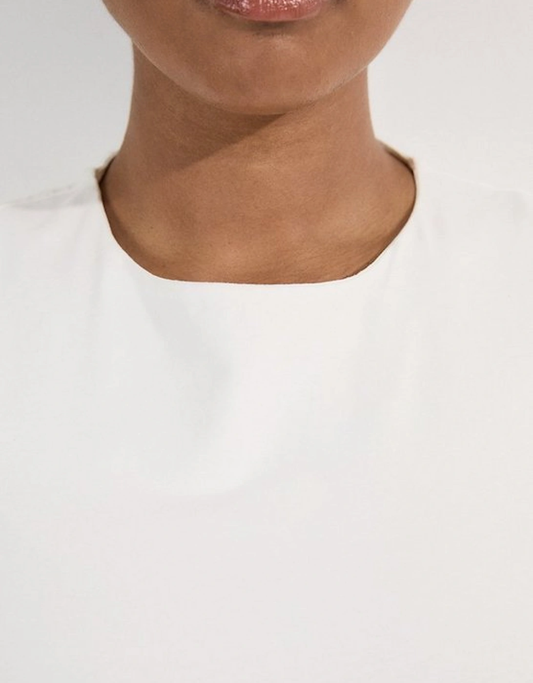 Plus Size Stretch Cotton Crew Neck Long Sleeve Top