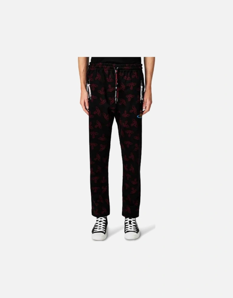 Men's Black All Over Orb Print Jogger