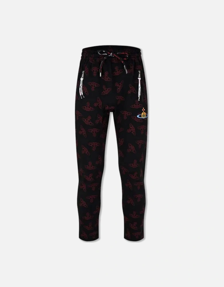 Men's Black All Over Orb Print Jogger