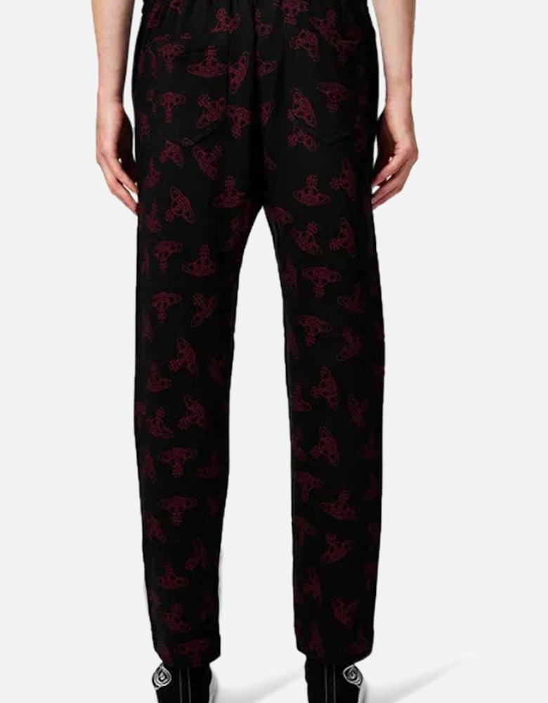 Men's Black All Over Orb Print Jogger