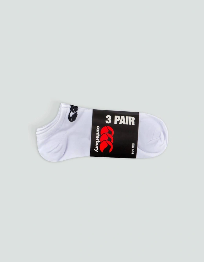 Men's Adult Unisex Trainer Lines 3-Pack White/Black