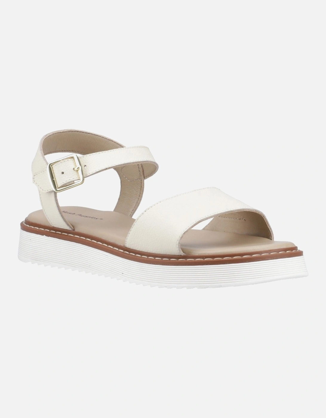 Hush Puppies Women's White Cassie Nubuck Cream Sandals - Size 6