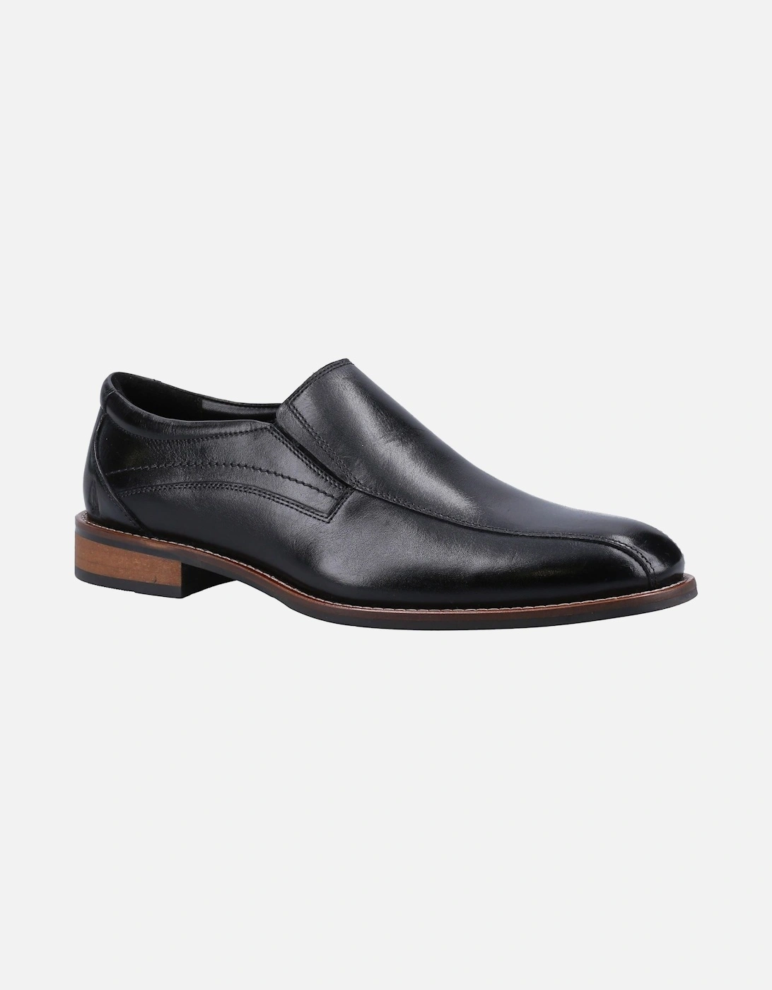 Donovan Leather Men's Black Slip-On Shoes, 5 of 4