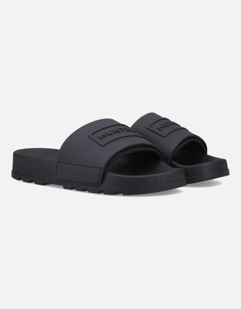Core Embossed Slider Polyester Black Slides