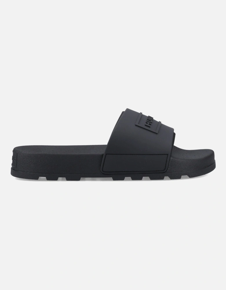 Core Embossed Slider Polyester Black Slides