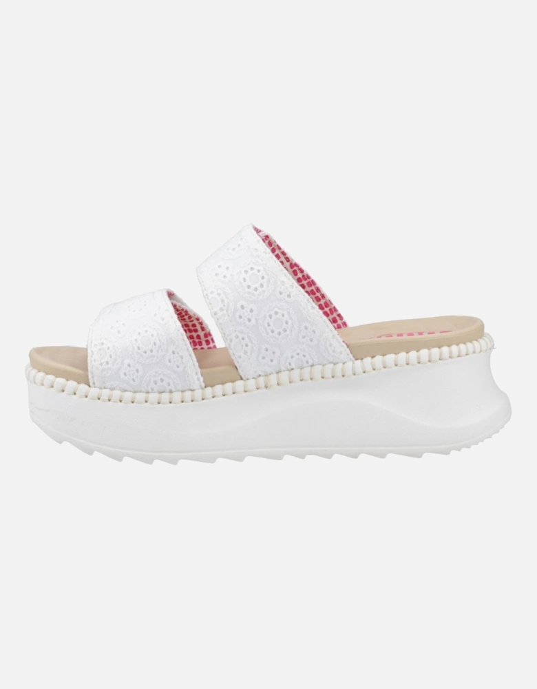 HEYDUDE Delray Slide Eyelet Cotton Women's White Sandals