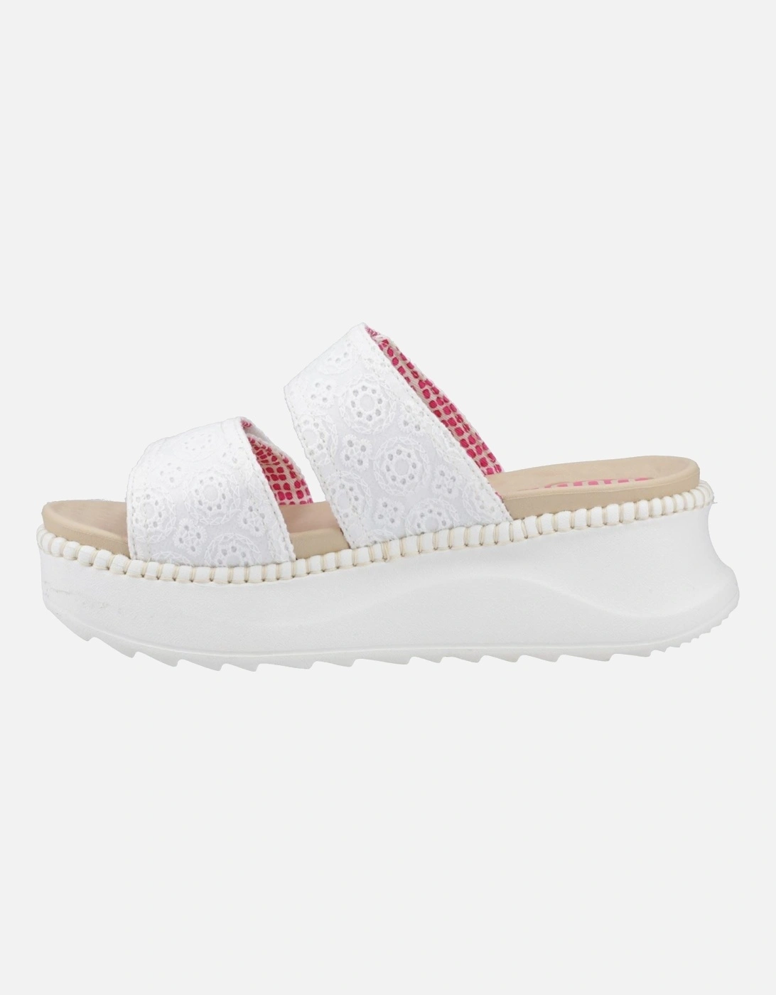 HEYDUDE Delray Slide Eyelet Cotton Women's White Sandals