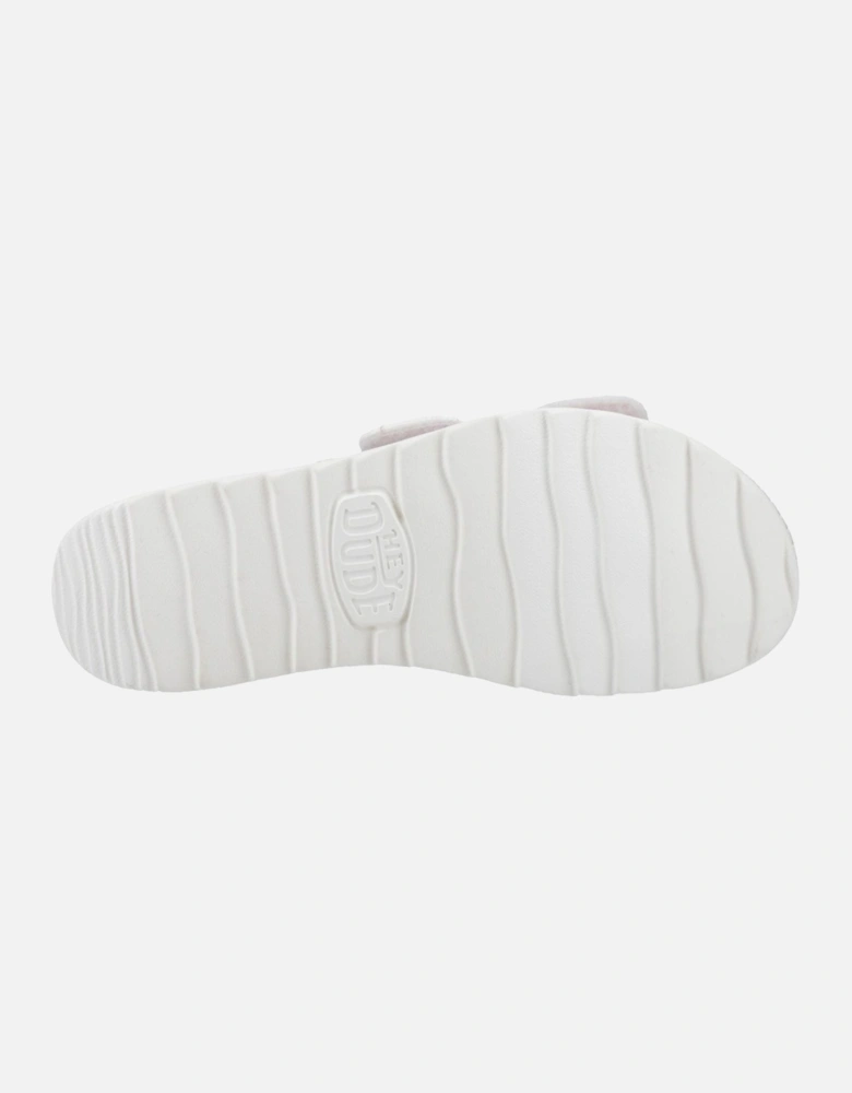 HEYDUDE Delray Slide Eyelet Cotton Women's White Sandals