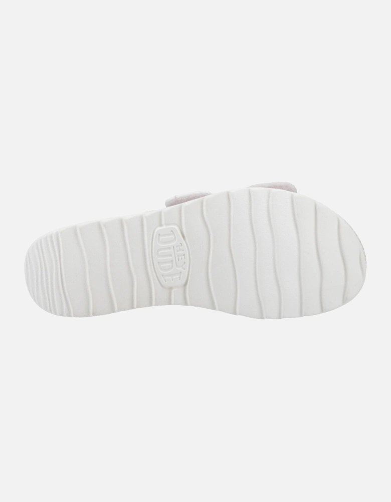 HEYDUDE Delray Slide Eyelet Cotton Women's White Sandals