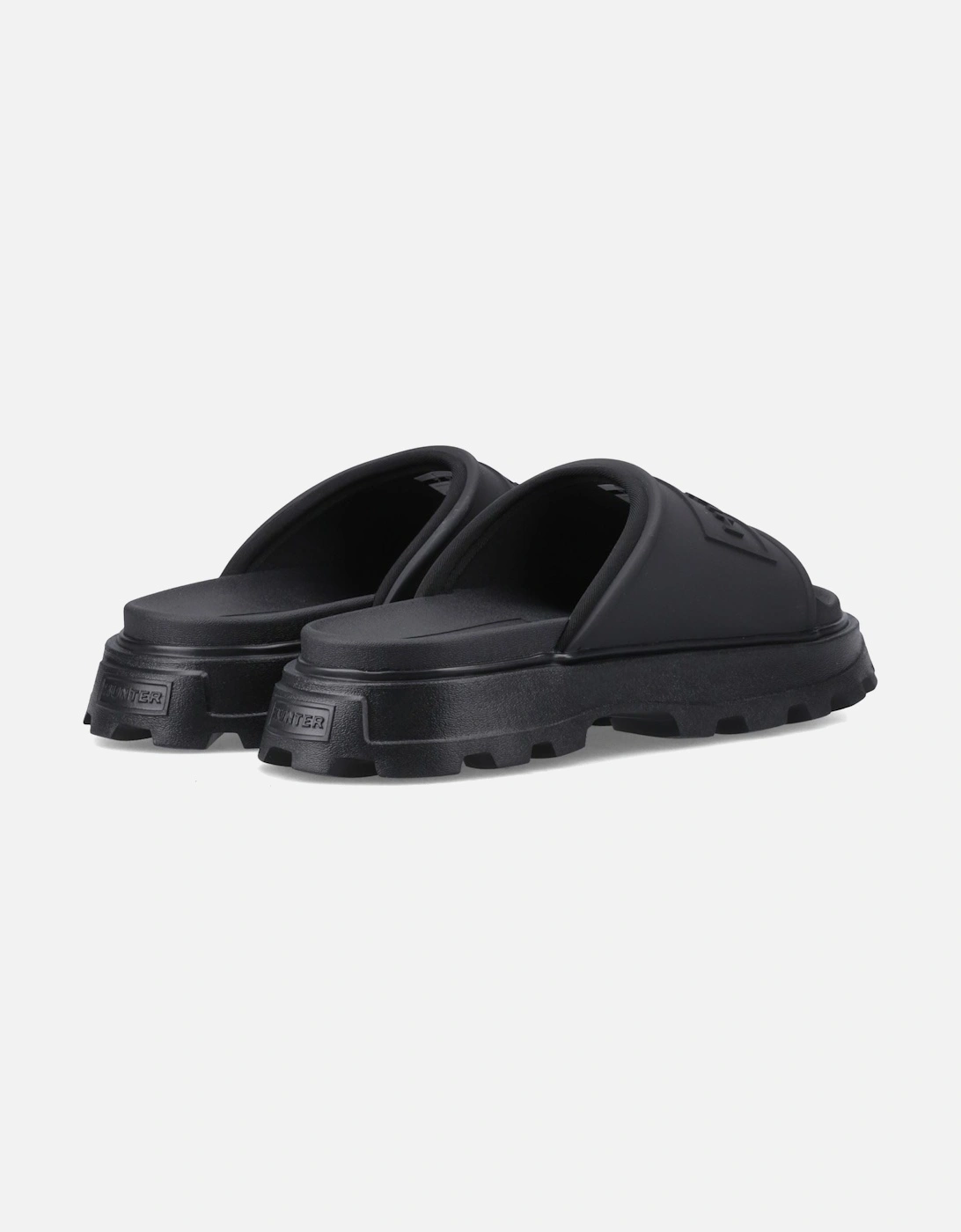 Moulded Stacked Slider Polyester Women's Black Slides