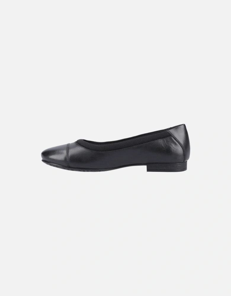 Emma Senior Leather Girls's Black Ballet Flats