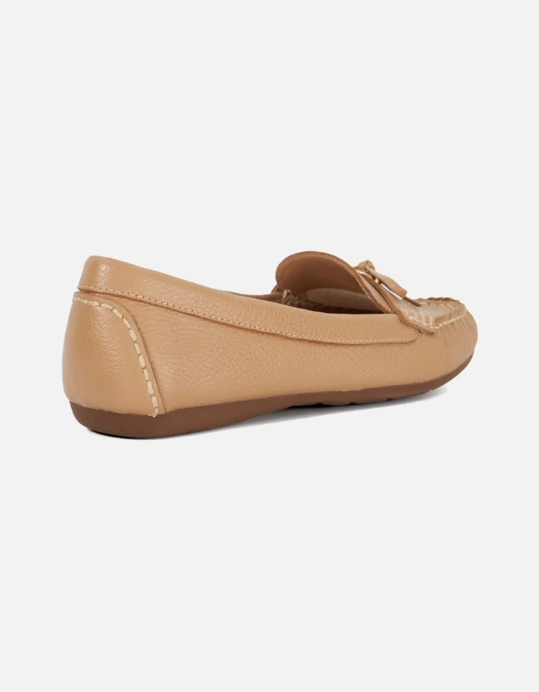 Dune Grovers Wide Fit Leather Women's Camel Moccasins Shoes