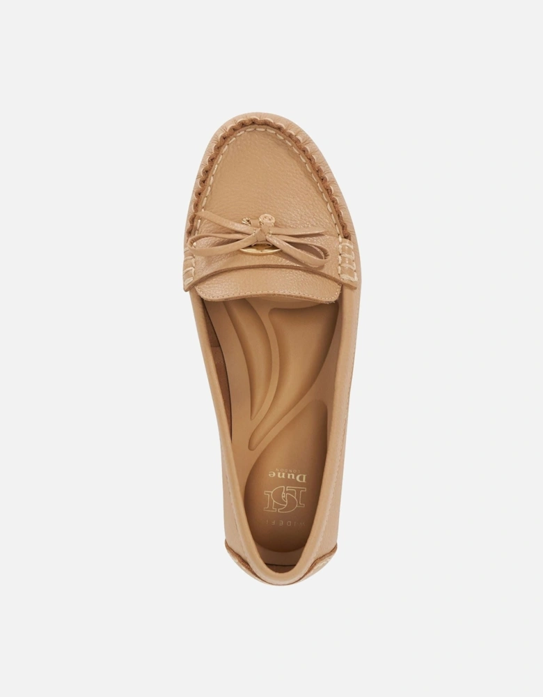 Dune Grovers Wide Fit Leather Women's Camel Moccasins Shoes