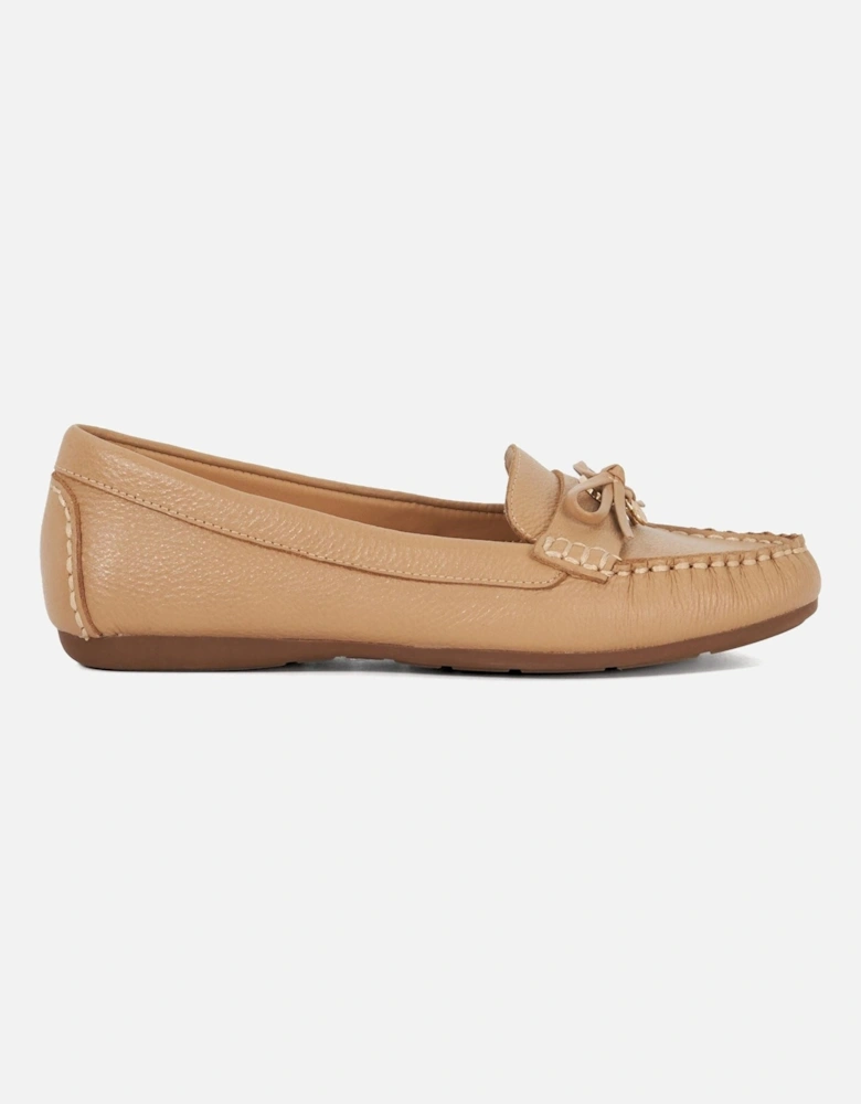 Dune Grovers Wide Fit Leather Women's Camel Moccasins Shoes