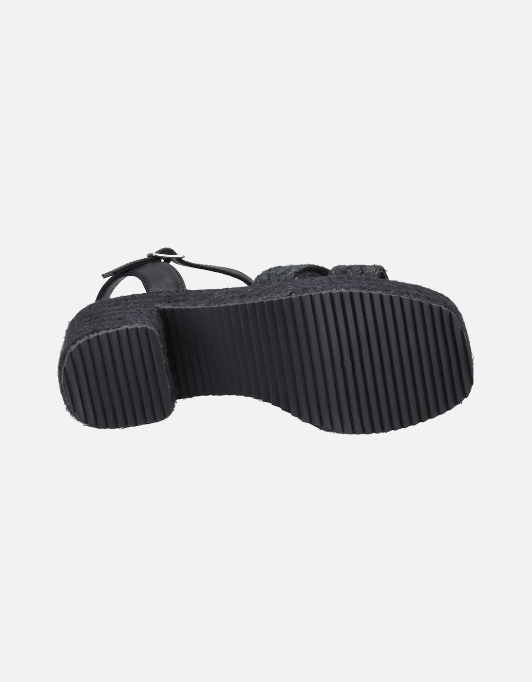 Jamelia Espadrille Heel Textile Women's Black Sandals